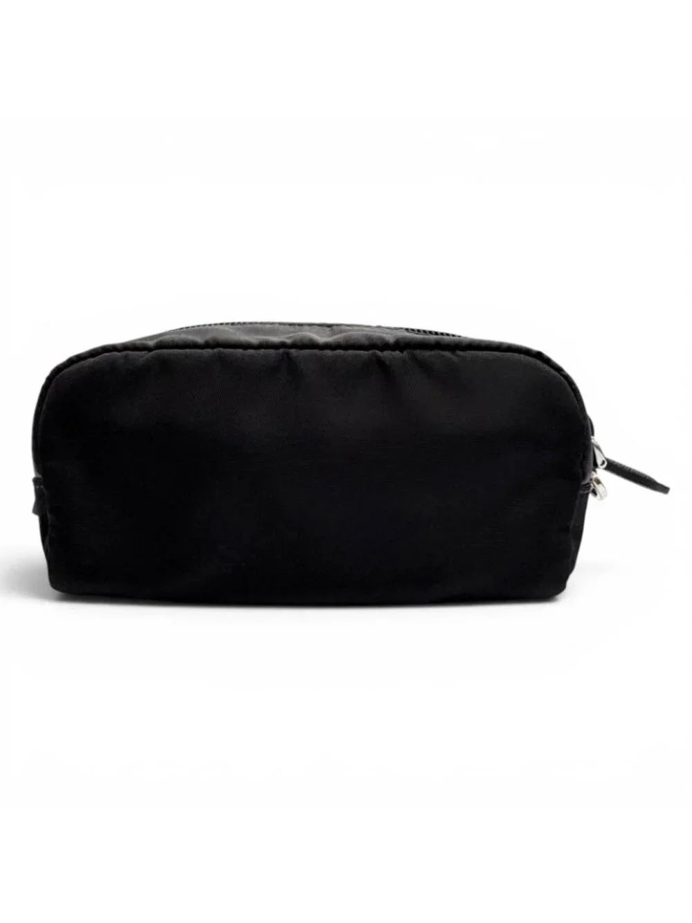 Prada Vera Re-Nylon Mini Pouch Small Triangle Logo Plate Makeup Black